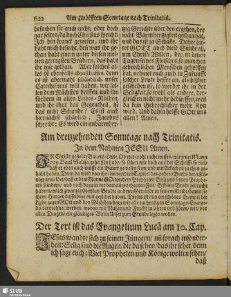 Am dreyzehenden Sonntage nach Trinitatis