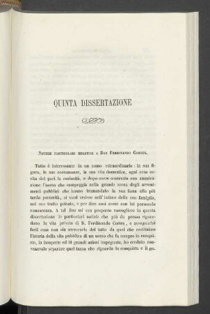 QUINTA DISSERTAZIONE