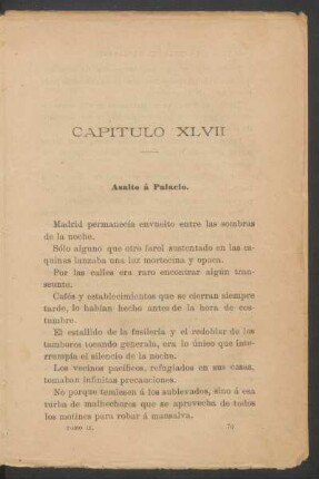 Capítulo XLVII - Asalto á Palacio.