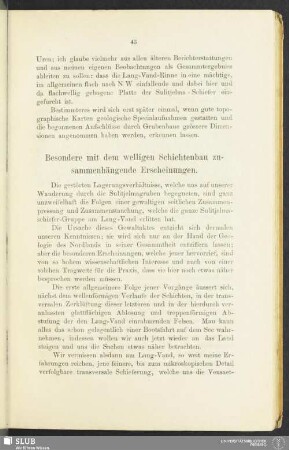 Besondere mit dem welligen Schichtenbau zusammenhängende Erscheinungen