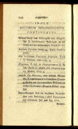 Index Auctorum Diplomaticorum Continuatus.