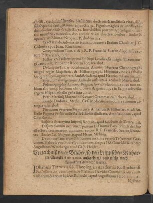 Verzeichniß derer Bücher/ so den Leipzigischen Michaelis Marckt Anno 1621. außgehen/ und nicht nach Franckfurt gebracht worden.