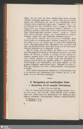 II. Spangenberg auf amerikanischem Boden