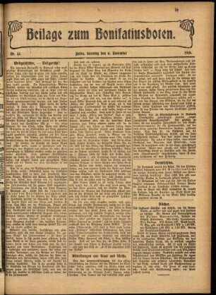 Zweite Ausgabe vom Sonntag, den 06. November 1910.