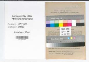 Entnazifizierung Paul Auerbach, geb. 07.06.1904 (Telegrafenwerkfuehrer)