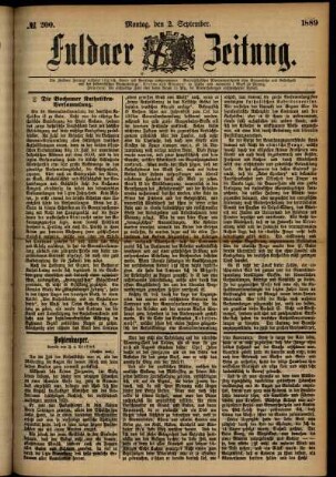 Ausgabe vom Montag, den 02. September 1889.