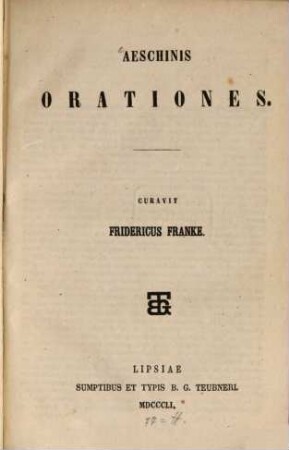 Aeschinis orationes