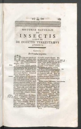 Liber III. De Insectis terrestribus apodibus.
