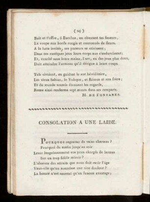 Consolation a une laide.