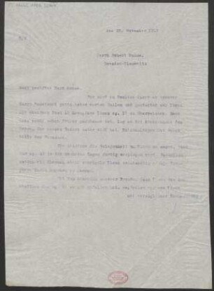 Brief an Robert Oehme : 25.11.1913