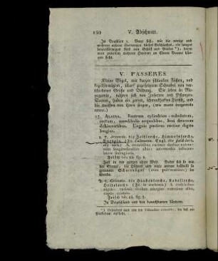 V. Passeres.