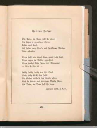Gedicht "Unseren Toten!"