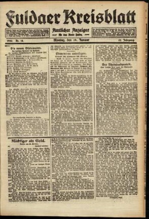 Ausgabe vom Montag, den 19. Januar 1920.