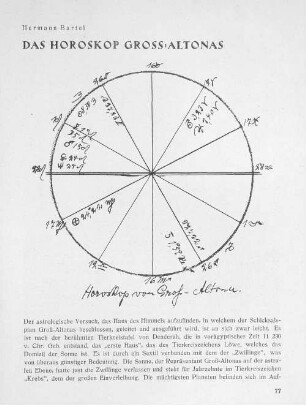 Hermann Bartel. Das Horoskop Gross-Altonas.