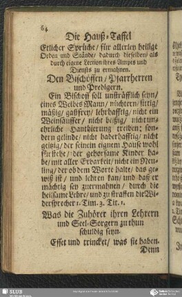 Die Hauß-Taffel / Domjaza Taffla