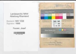 Entnazifizierung Josef Feuser , geb. 07.09.1882 (Bahnbeamter)