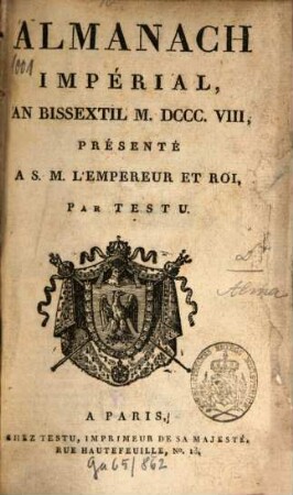 Almanach impérial : annuaire. 1808