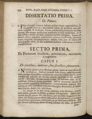 Dissertatio Prima. De Plantis.