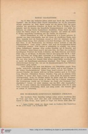 Eine musikalische Komposition Friedrich Amerlings