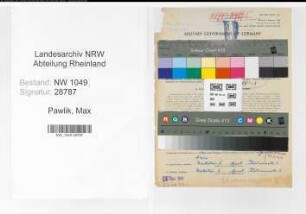 Entnazifizierung Max Pawlik , geb. 12.04.1902 (Polizeiverwaltungsbeamter)