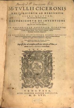Rhetoricorum ad Herennium libri quatuor