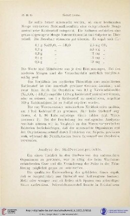 Analyse der Stoffwechselprodukte