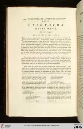 LXXIX. Cleopatra / LXXIX. Cleopatra