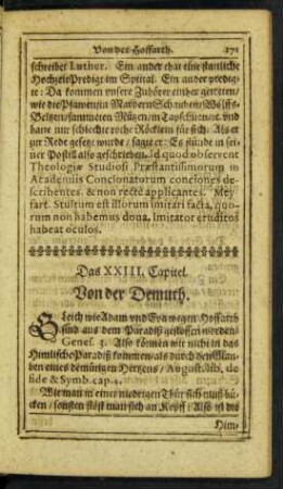 Das XXIII. Capitel. Von der Demuth.