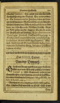 Das XXIII. Capitel. Von der Demuth.