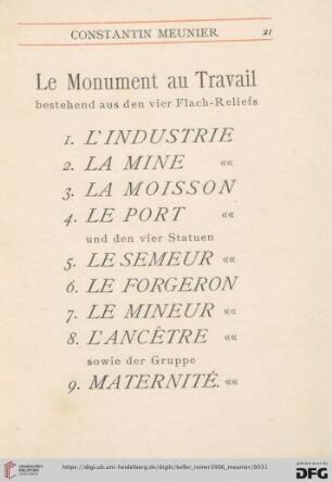 Le Monument au Travail (Nr.1-9)