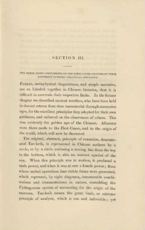 Section III. The three sects ...