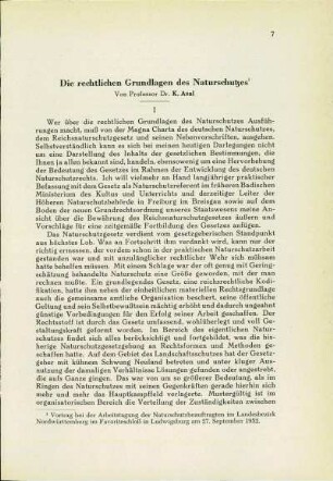 Die rechtlichen Grundlagen des Naturschutzes