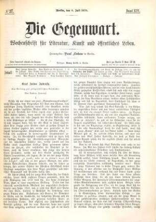 Die Gegenwart : Zeitschrift für Literatur, Wirtschaftsleben und Kunst. 14. 1878