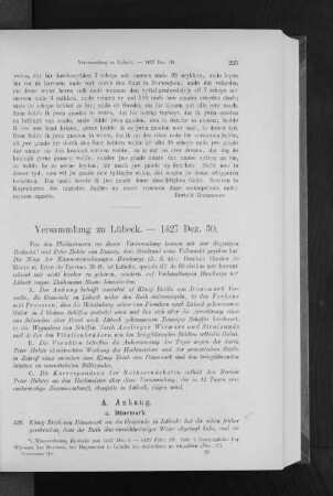 Versammlung zu Lübeck. - 1427 Dez. 30.