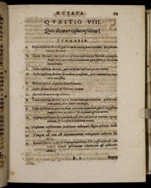 Quæstio VIII. Quis dicatur casus insolitus?