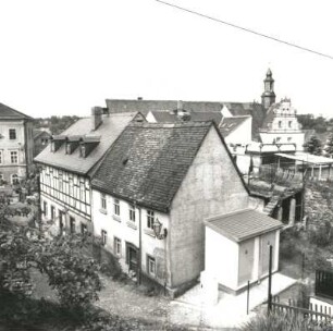 Colditz, Kirchgasse 1/3. Wohnhäuser (18. Jh.). Ansicht von der Schloßgasse