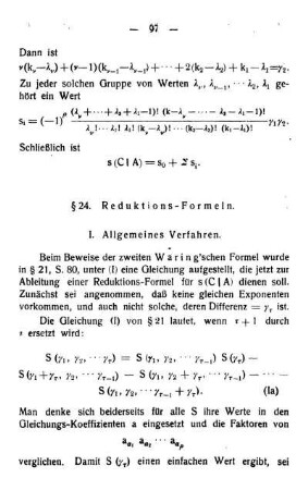 § 24. Reduktions-Formeln
