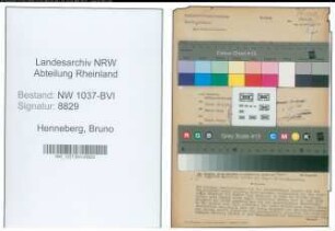 Entnazifizierung Bruno Henneberg , geb. 27.09.1899 (Vertreter)