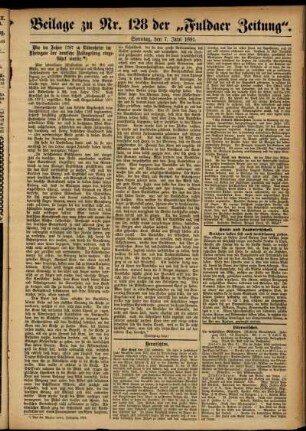 Zweite Ausgabe vom Sonntag, den 07. Juni 1891.