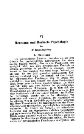 Meumann und Herbarts Psychologie