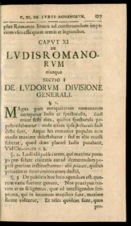 Caput XI. De Ludis Romanorum