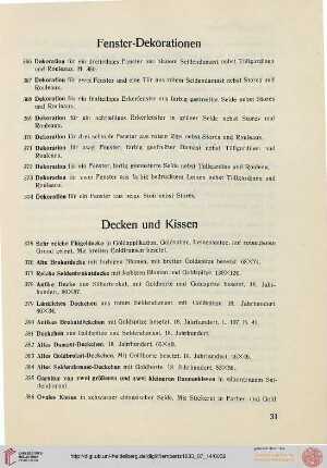 Fenster-Dekorationen (Nr. 366-374)