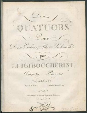 Livraison 1: Douze Quatuors Pour Deux Violons, Alto et Violoncelle : Œuvre 39.; ... Livraison