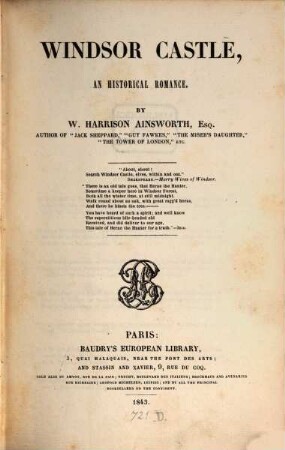Windsor Castle : an historical romance