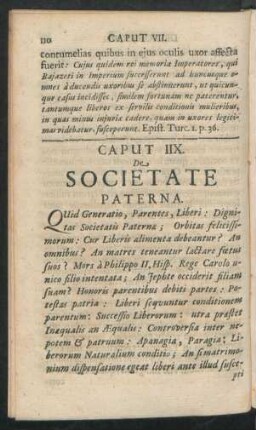 Caput IIX. De Societate Paterna