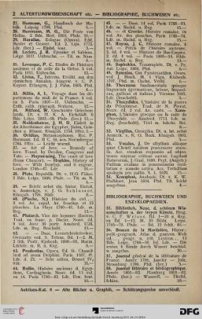 Bibliographie, Buchwesen und Enzyklopaedien (Nr. 55-61)