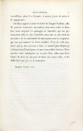Études sur la religion des Soubbas ou Sabéens leurs dogmes, leurs moeurs