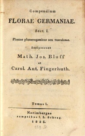 Compendium florae Germaniae, 1. Sectio I Plantae phanerogamicae seu vasculosae ; tom. 1