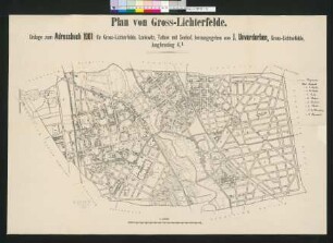 Plan von Gross-Lichterfelde : Beilage zum Adressbuch 1901 für Gross-Lichterfelde, Lankwitz, Teltow mit Seehof