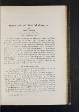 Studien über elektrische Schwingungen